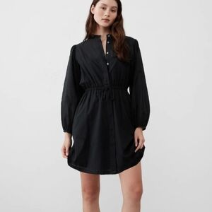 NWT Banana Republic Black Voile Mini Shirtdress M